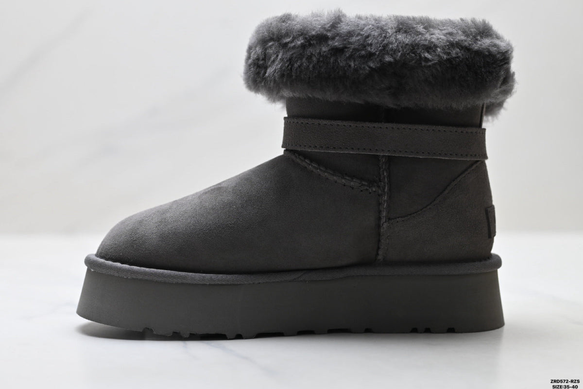 UGG Classic Mini Heritage Fluff Buckle Boots