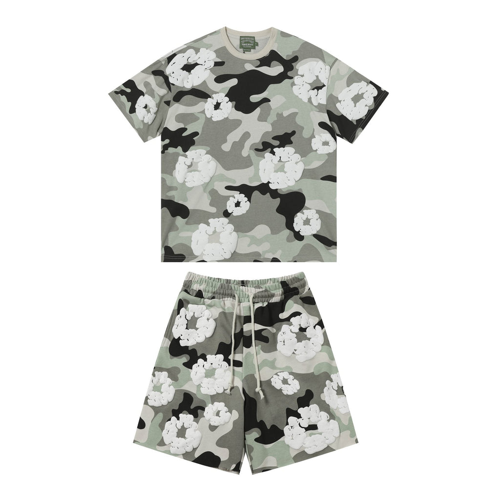 DENIM TEARS Cotton Flower Camo Short-Sleeve Set